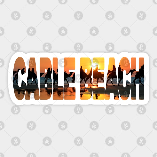 CABLE BEACH - Western Australia Sunset Camel Ride Sticker by TouristMerch